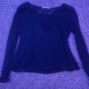 Black lace long sleeve top